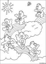 Care bears jumping on clouds