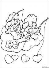 Care bears fishing with heart