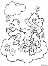 Care bears playing on clouds