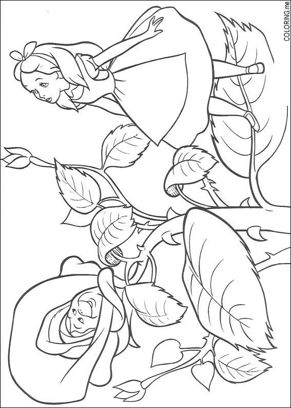 alice in wonderland talking flowers coloring pages - photo #21