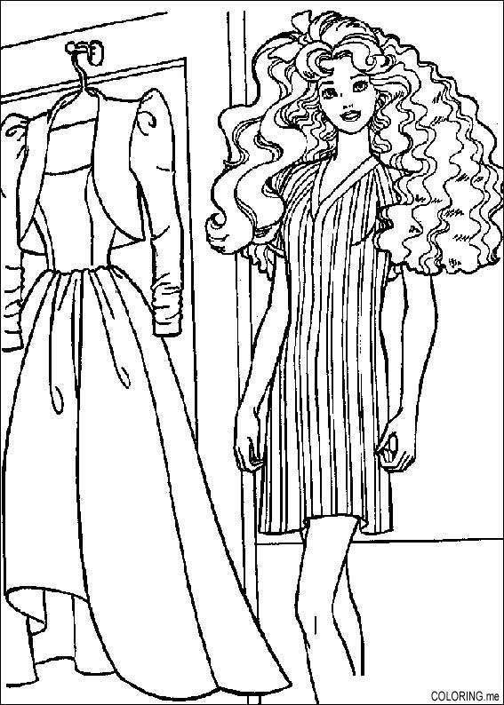 Coloring page : Barbie dress up - Coloring.me