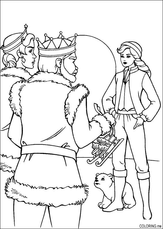 Coloring page : Barbie ice skating - Coloring.me