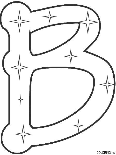 Coloring page : Letter B star - Coloring.me