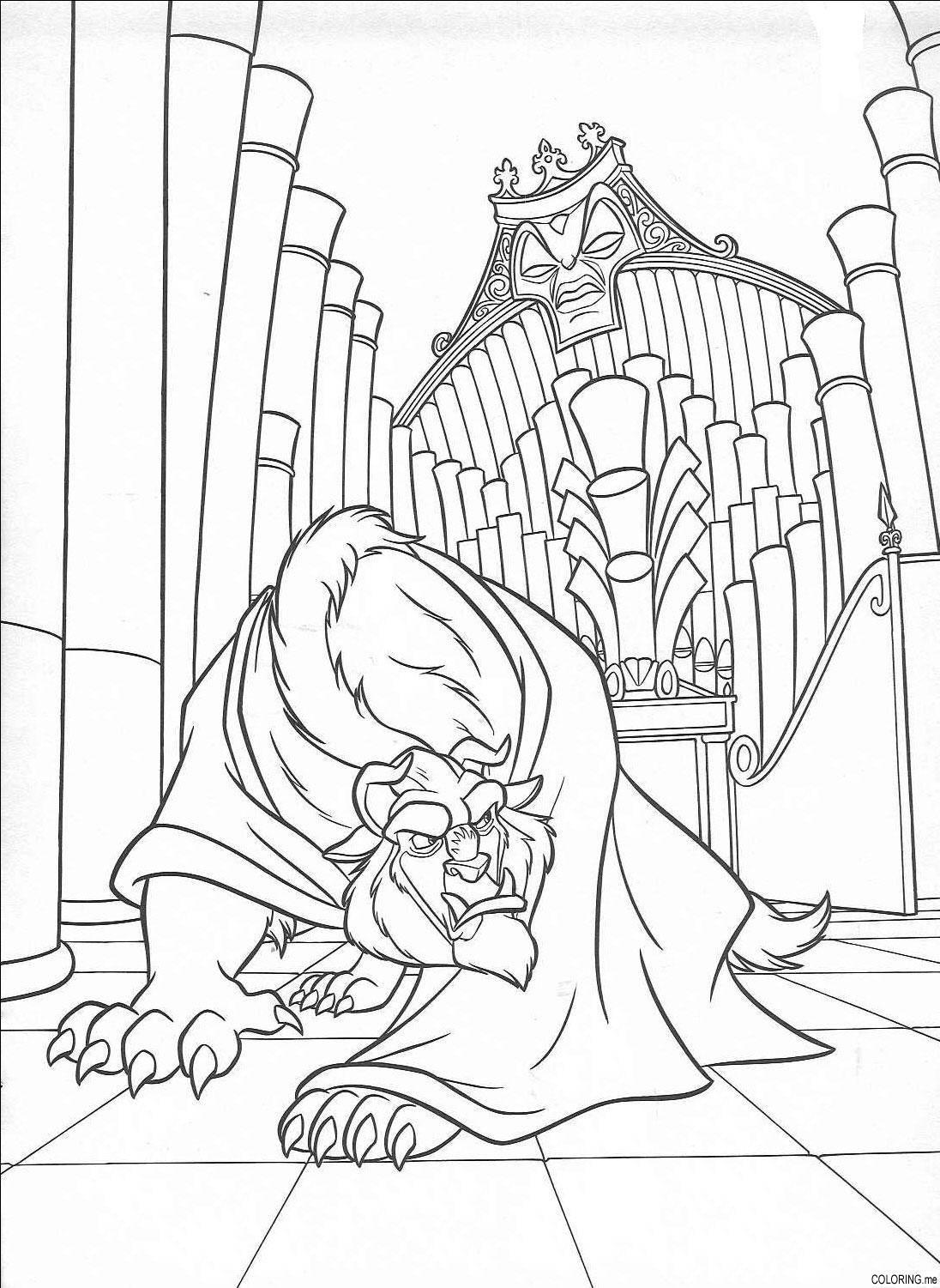 Coloring Page Beauty And The Beast Beast Coloring me