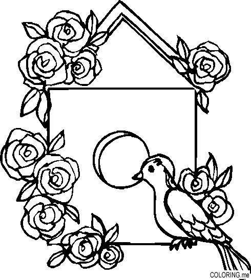 Coloring page : Bird house - Coloring.me