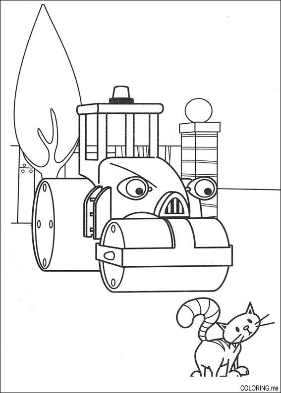 Coloring page : Bob the builder : cat and machine - Coloring.me