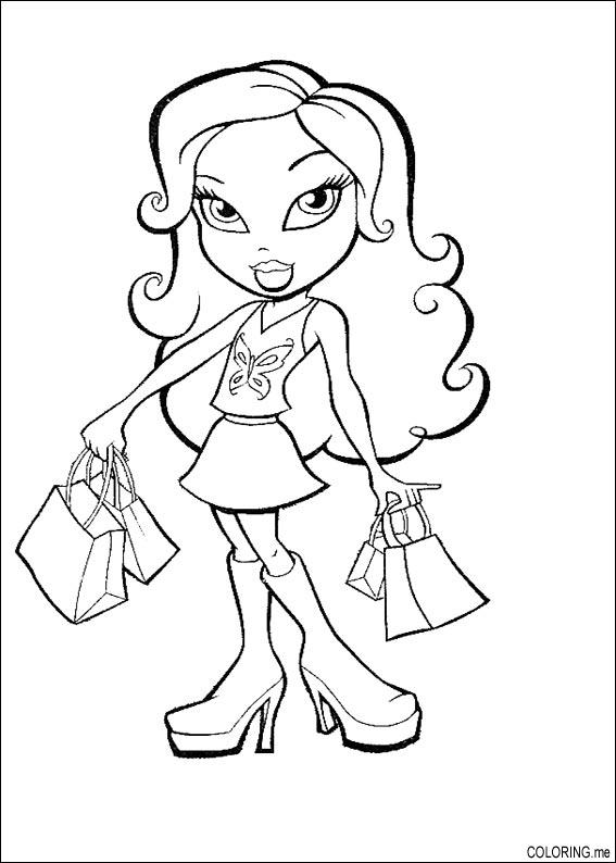 Shopping Colouring Page