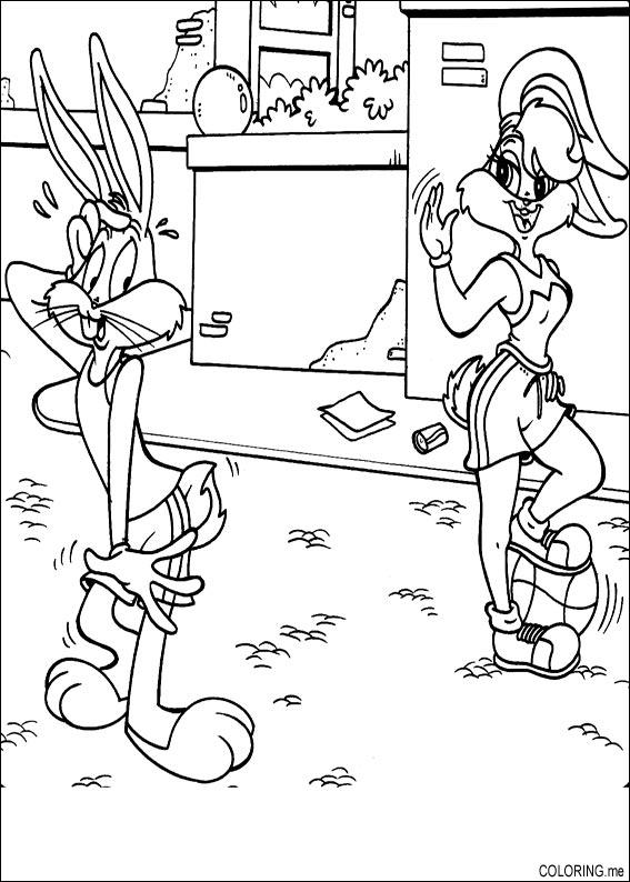 Coloring page : Bugs bunny and Bugs bunny girl - Coloring.me