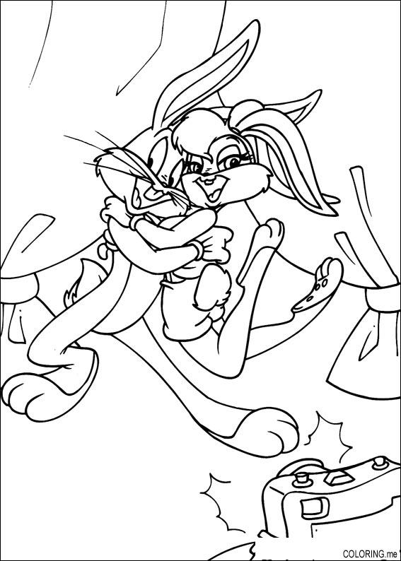 Coloring page : Bugs bunny and Bugs bunny love - Coloring.me