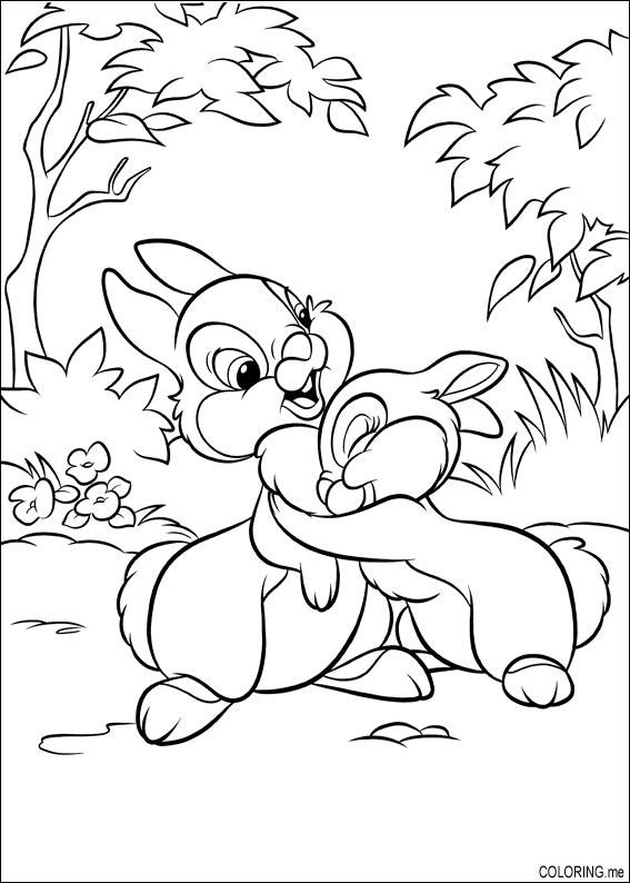 Coloring page Bunnies hug Coloring.me