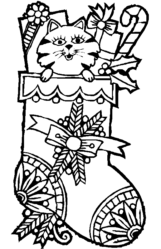 Coloring page Christmas cat Coloring.me
