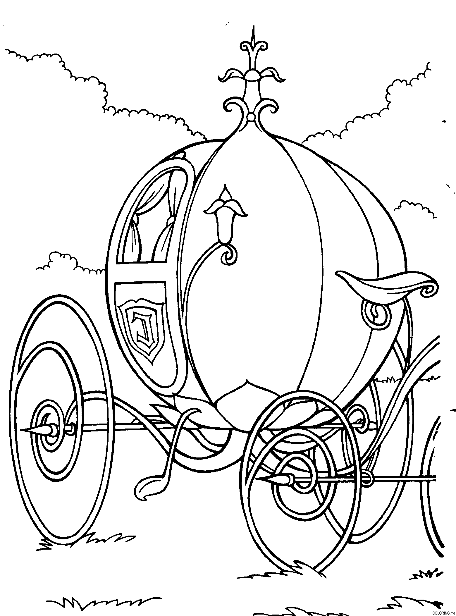 Coloring Page Cinderella The Magic Pumpkins Coloring me