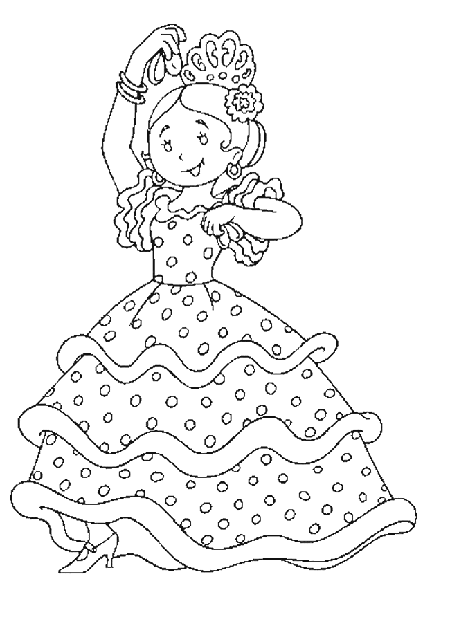 Danseuse De Flamenco Coloriage