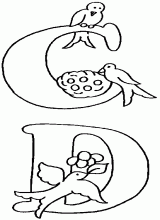 Alphabet birds c d
