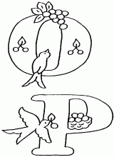 Alphabet birds o p