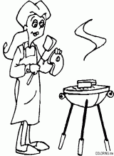 Barbecue girl and meat