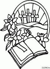 Bible book and flowers