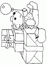 Christmas gift bear and baloon