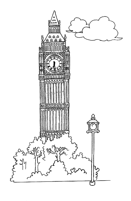 Coloring page : Big ben - Coloring.me