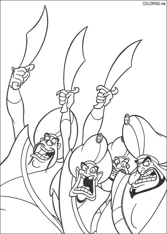 Download Coloring page : Aladdin, Guards - Coloring.me