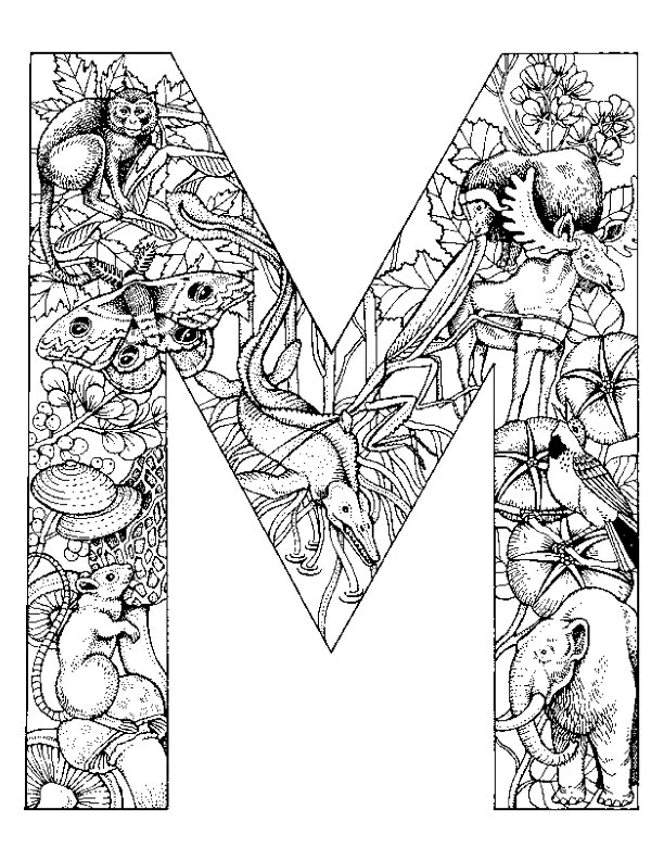 Download Coloring page : Alphabet animal m - Coloring.me