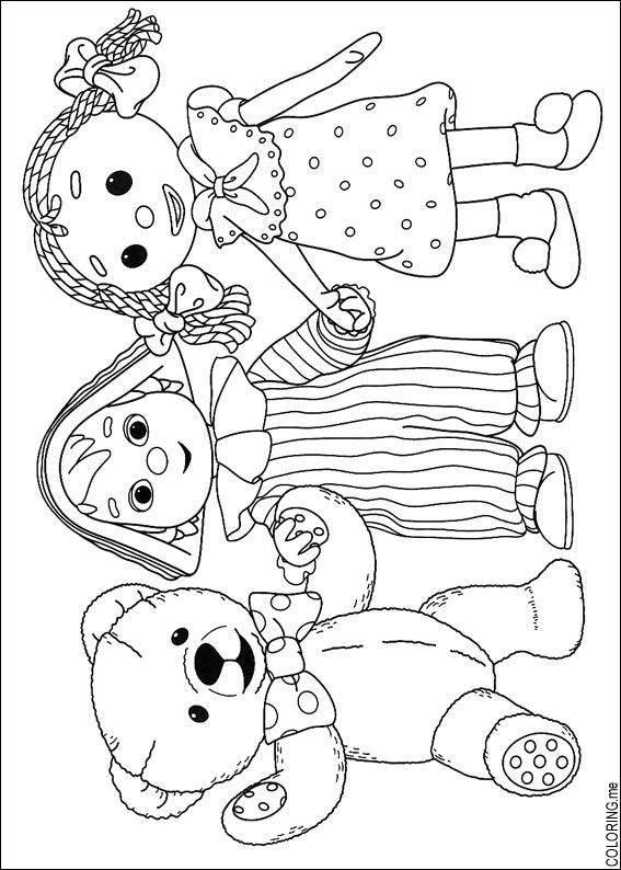 Coloring page : Andy pandy : Orbie Teddy and Looby Loo - Coloring.me
