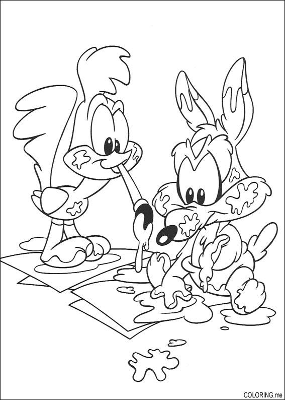 Coloring page : Baby tunes Beep Beep and coyote - Coloring.me