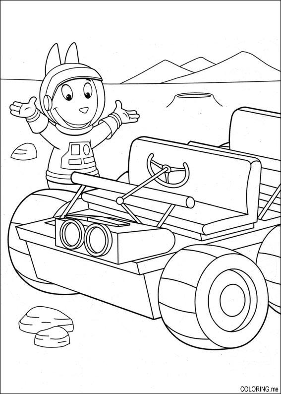 Coloring page : The backyardigans : Austin near the moon car - Coloring.me