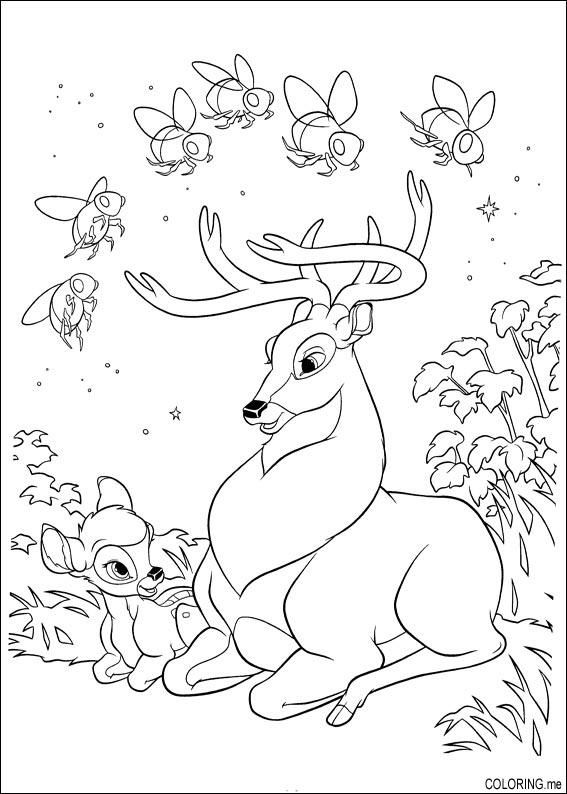 Coloring page : Bambi and his father - Coloring.me