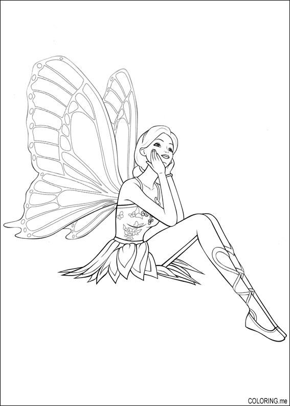 coloring page  barbie magic pegasus fairy  coloring