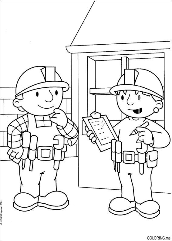 Coloring page : Bob the builder : house plan - Coloring.me