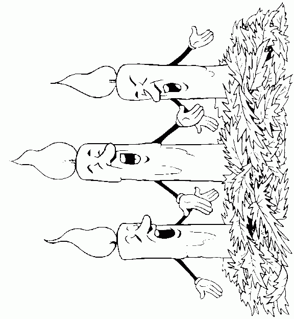 Coloring page : Singing Christmas candle - Coloring.me