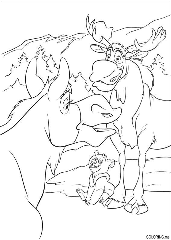 Coloring page : Brother bear moose, horse and little bear - Coloring.me Coloring page : Brother bear moose, horse and little bear - Coloring.me