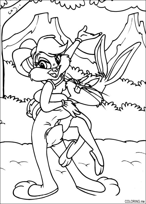 Coloring page : Bugs bunny and Bugs bunny girl - Coloring.me