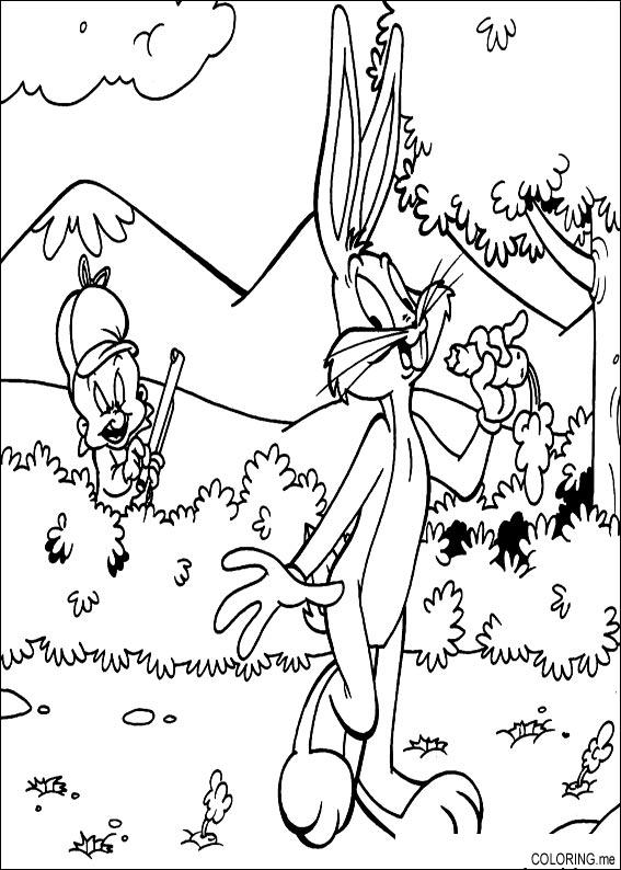 coloring page  bugs bunny and elmer fudd  coloring