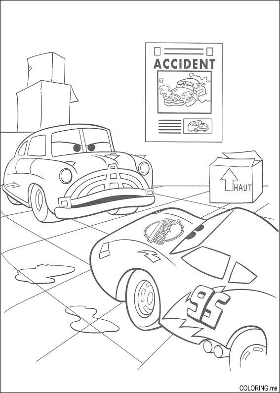 coloring page  cars accident  coloring