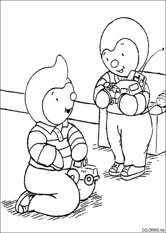 Coloring page : Charley and mimmo playing with friend - Coloring.me