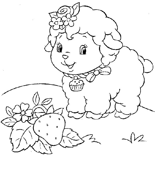 coloring page strawberry shortcake sheep coloring me
