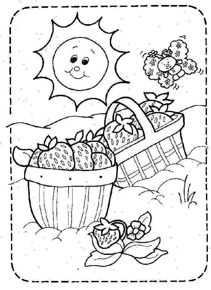 Coloring page : Strawberry Shortcake picnic basket - Coloring.me