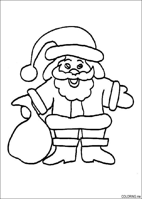 Download Coloring page : Christmas Santa with gift - Coloring.me