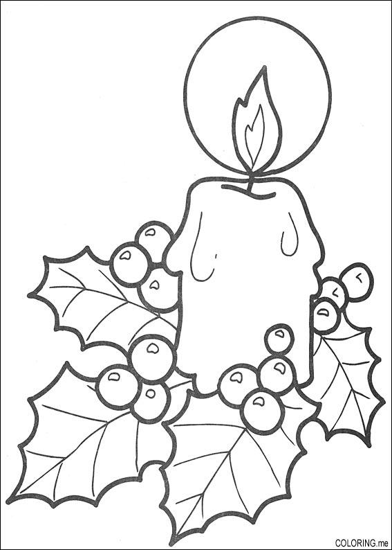 Coloring page : Christmas candle - Coloring.me