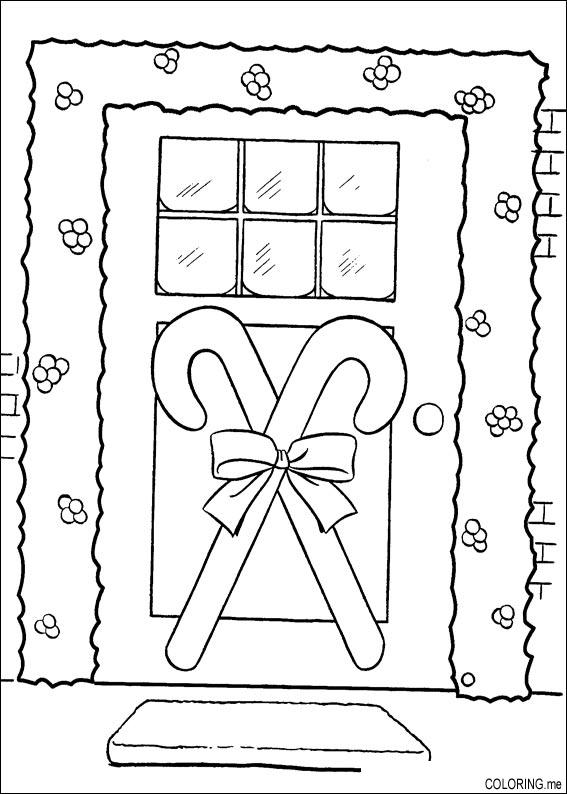 Coloring page : Christmas door - Coloring.me