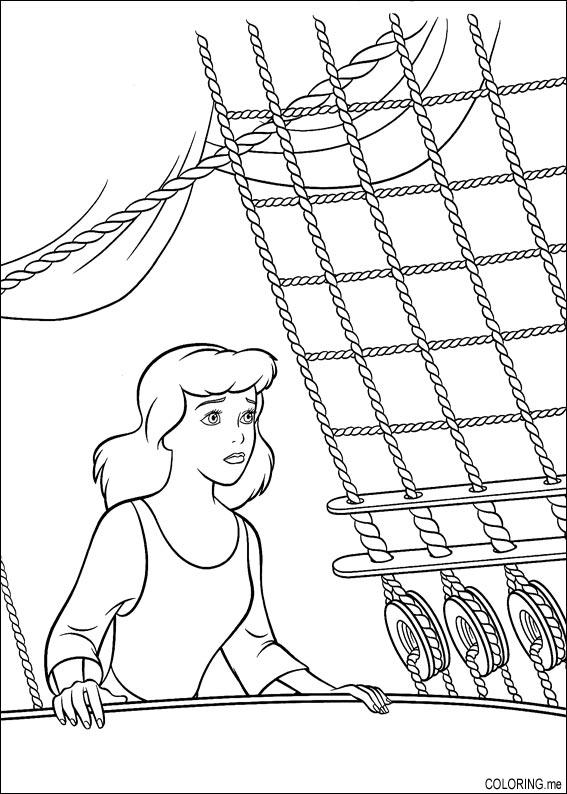Coloring page : Cinderella on the boat - Coloring.me