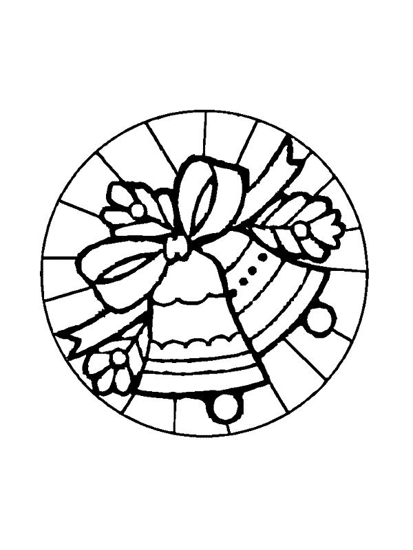 coloring page  bell stained glass  coloring