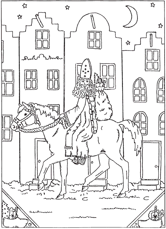Coloring page : Saint nicolas horse - Coloring.me