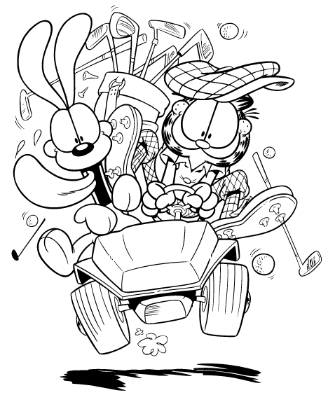 Coloring page : Garfield voiture - Coloring.me